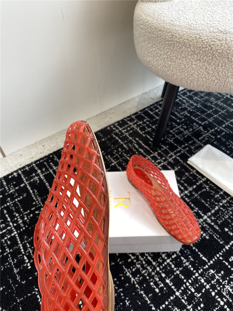 The R0w mara transparent ballet flats in red