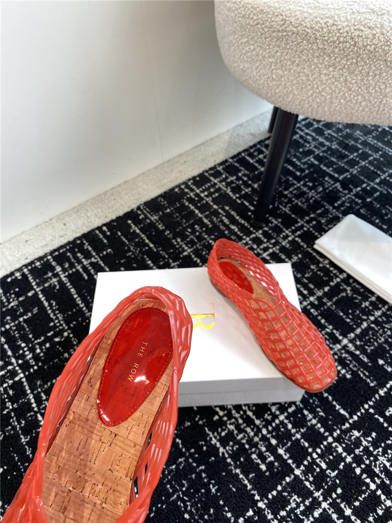 The R0w mara transparent ballet flats in red