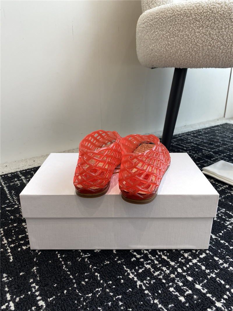 The R0w mara transparent ballet flats in red