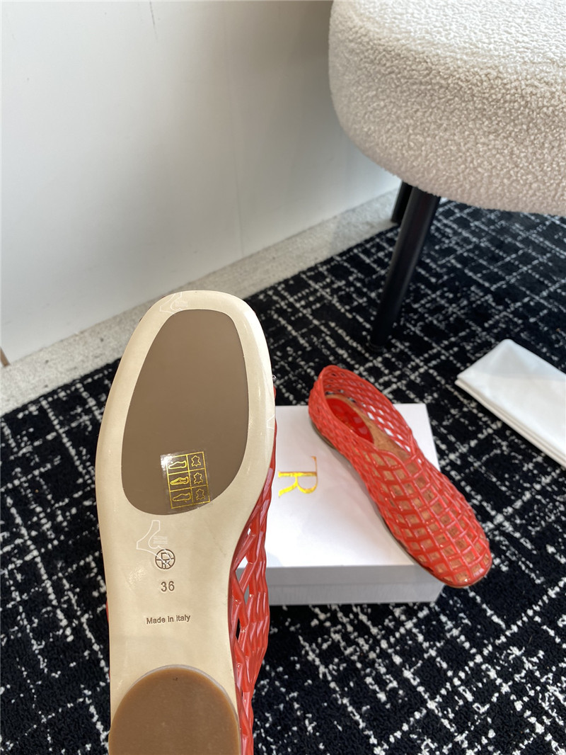 The R0w mara transparent ballet flats in red