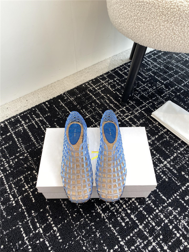 The R0w mara transparent ballet flats in blue