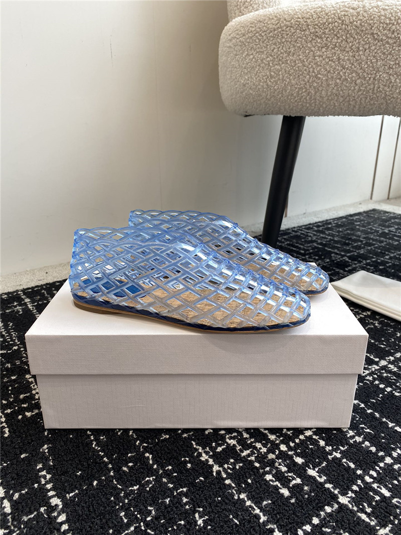 The R0w mara transparent ballet flats in blue