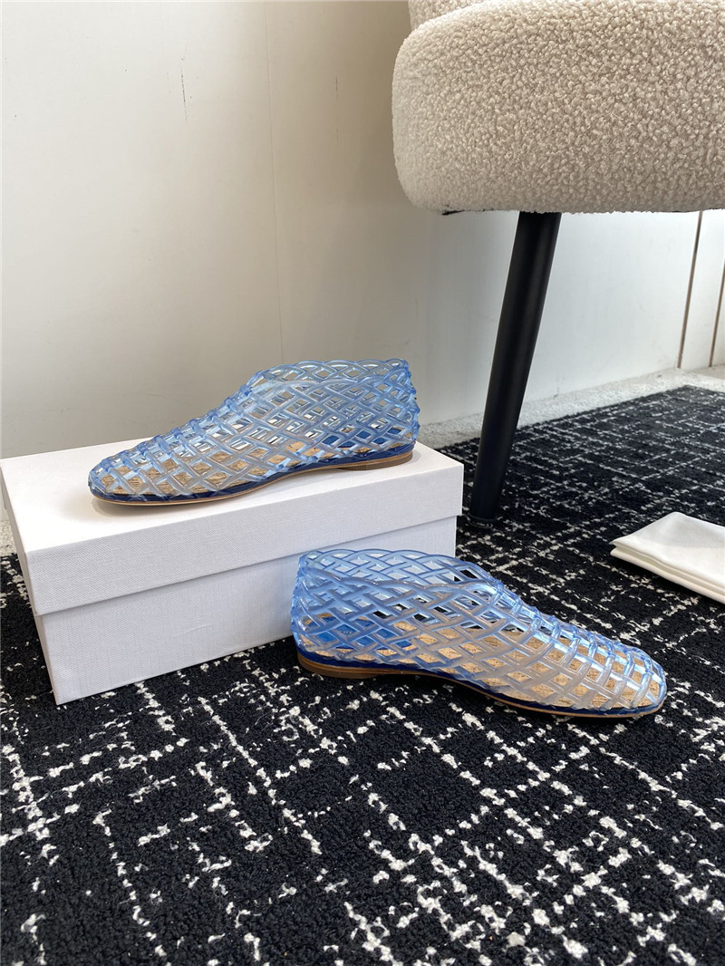 The R0w mara transparent ballet flats in blue