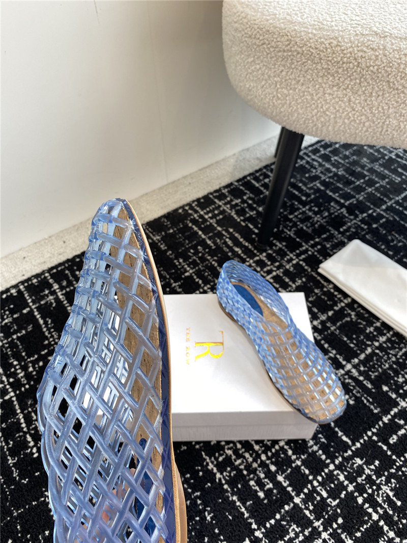 The R0w mara transparent ballet flats in blue