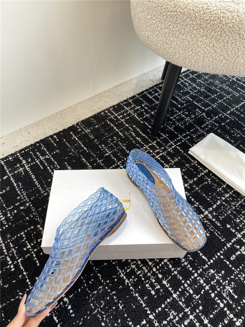 The R0w mara transparent ballet flats in blue