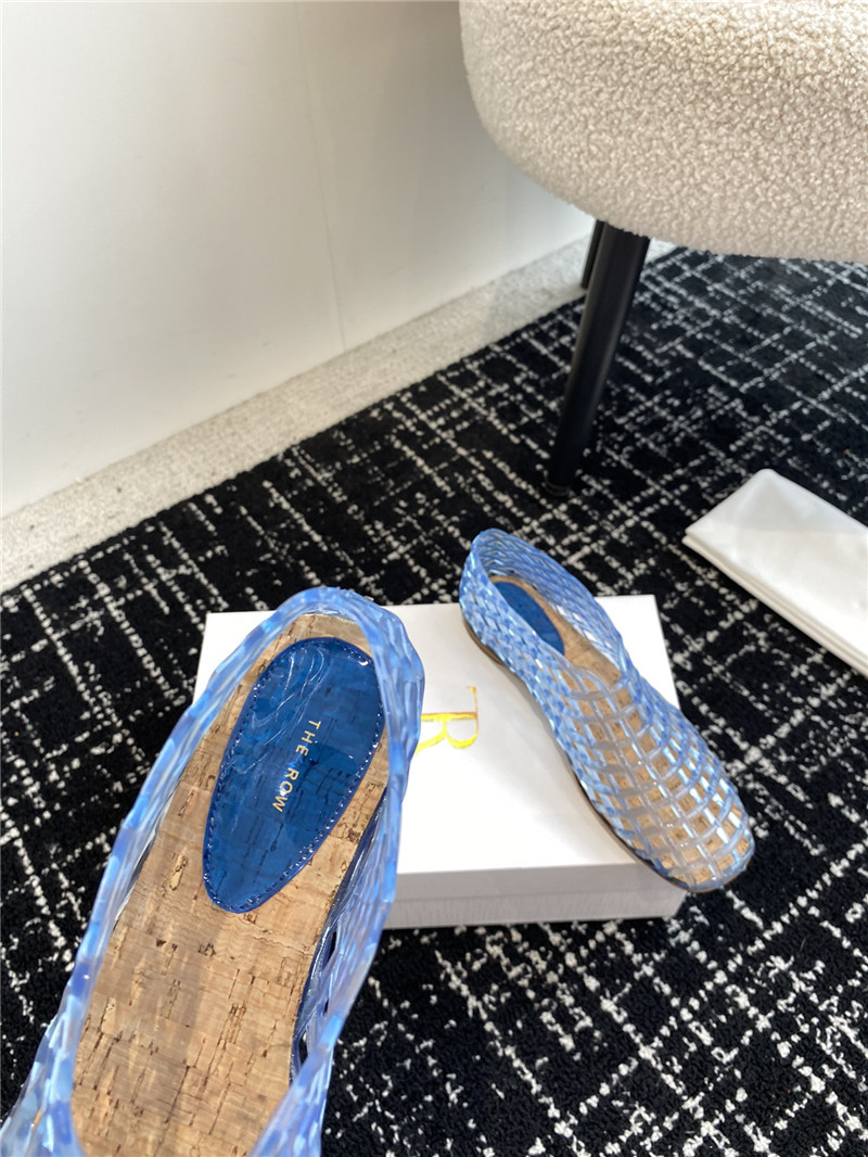 The R0w mara transparent ballet flats in blue