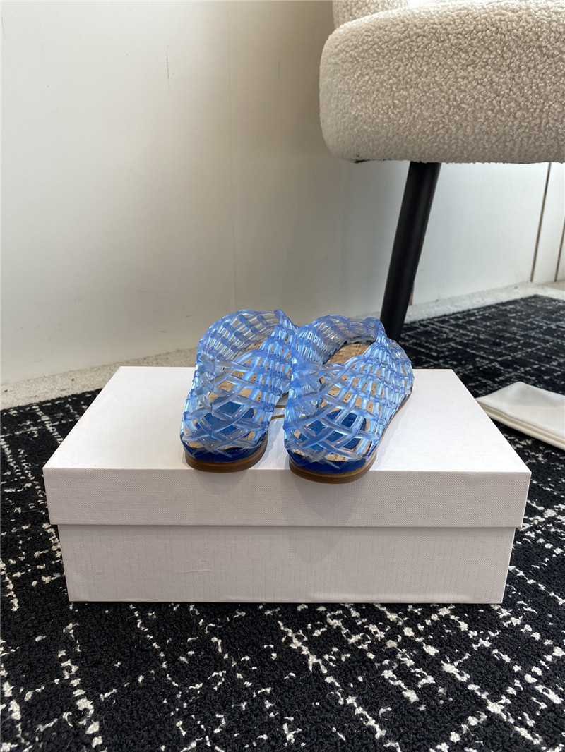 The R0w mara transparent ballet flats in blue