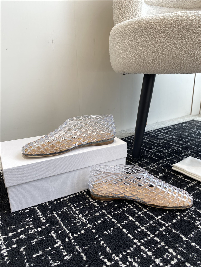 The R0w mara transparent ballet flats in white