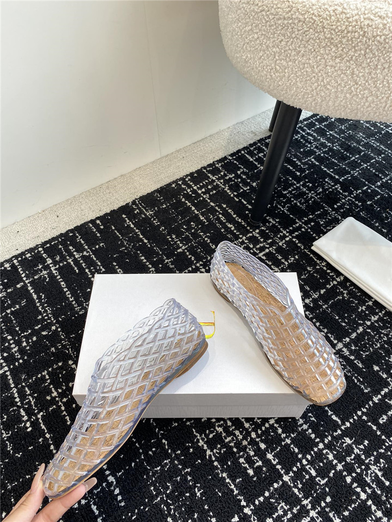 The R0w mara transparent ballet flats in white