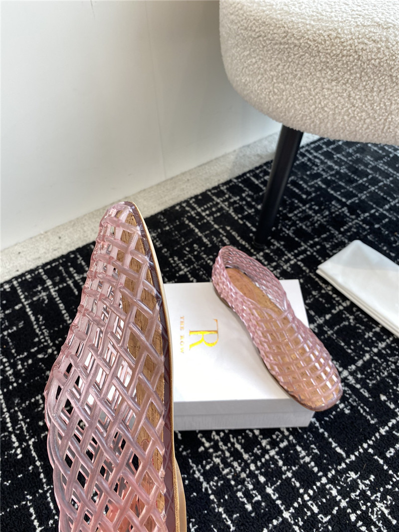 The R0w mara transparent ballet flats in pink