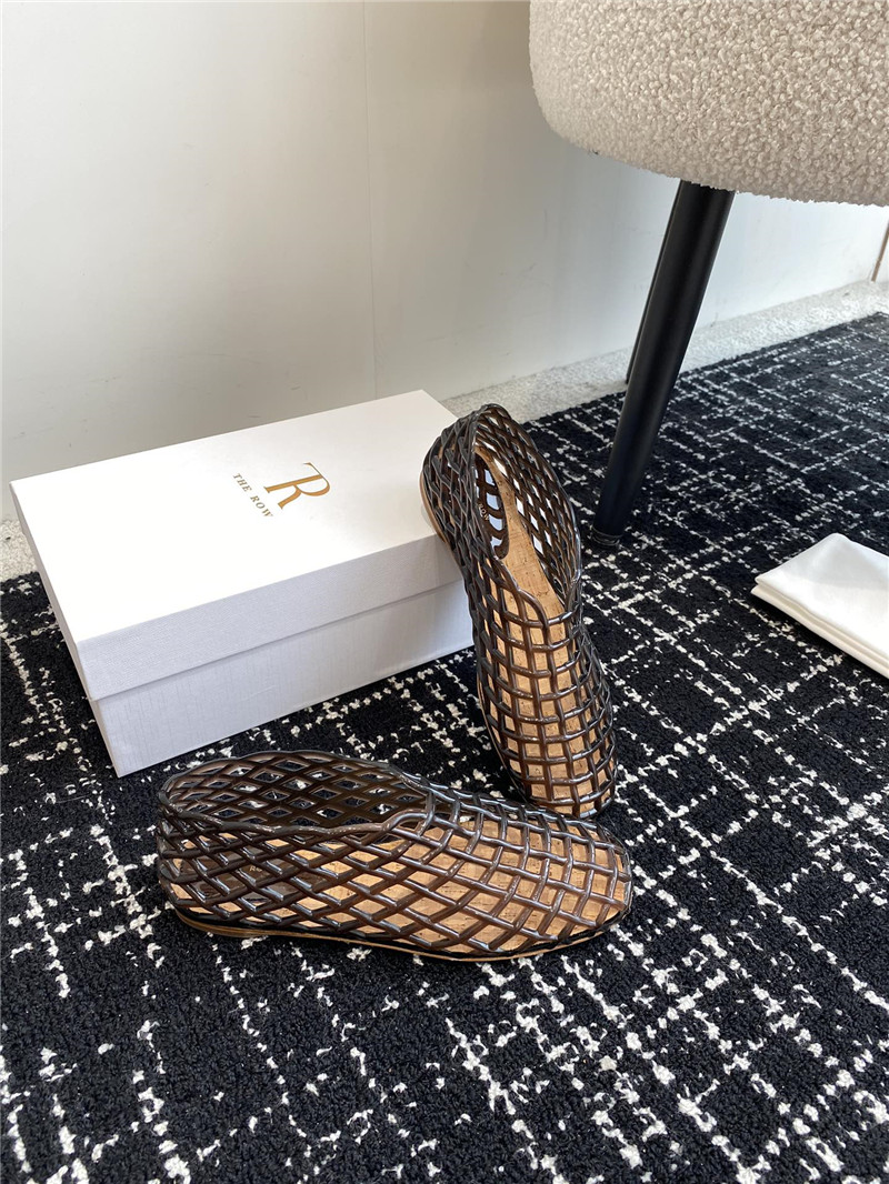 The R0w mara transparent ballet flats in brown