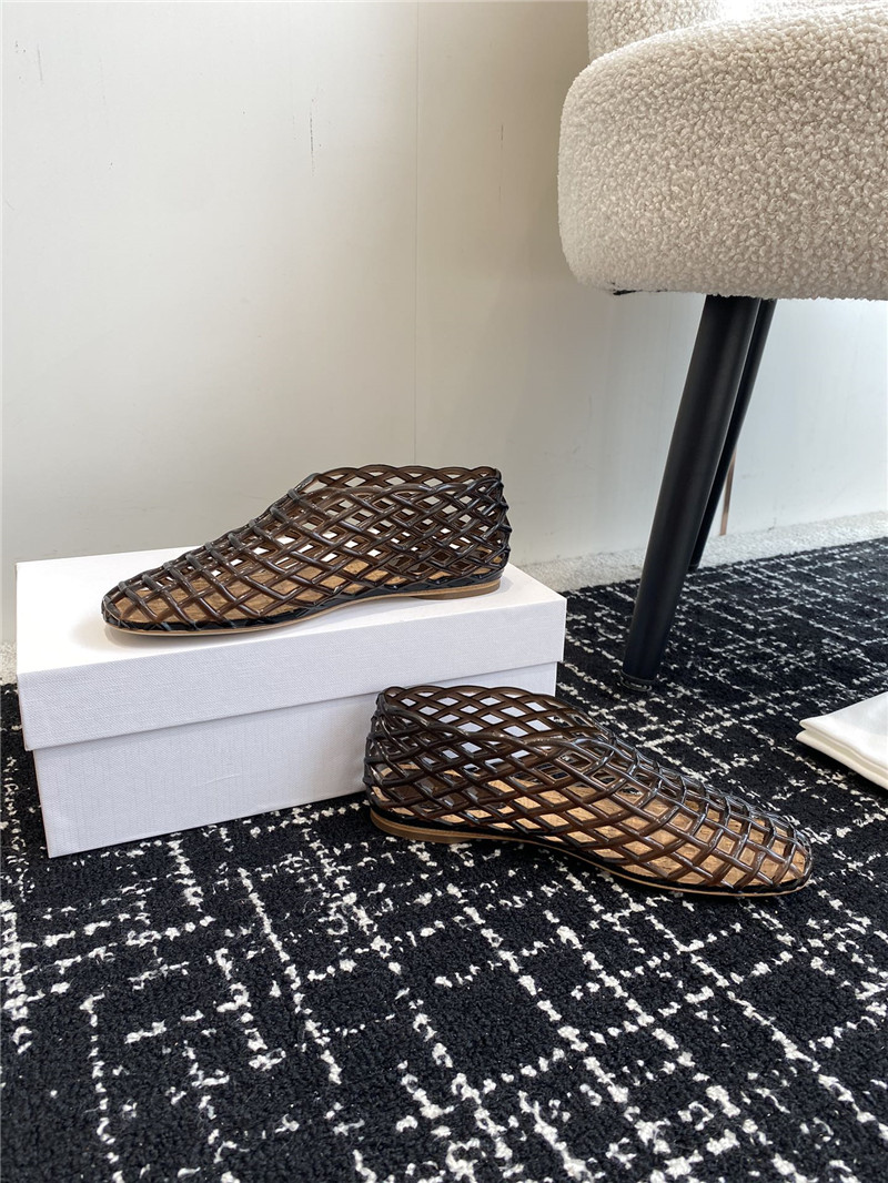 The R0w mara transparent ballet flats in brown