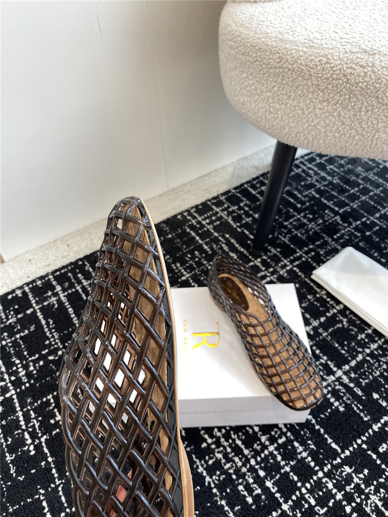 The R0w mara transparent ballet flats in brown