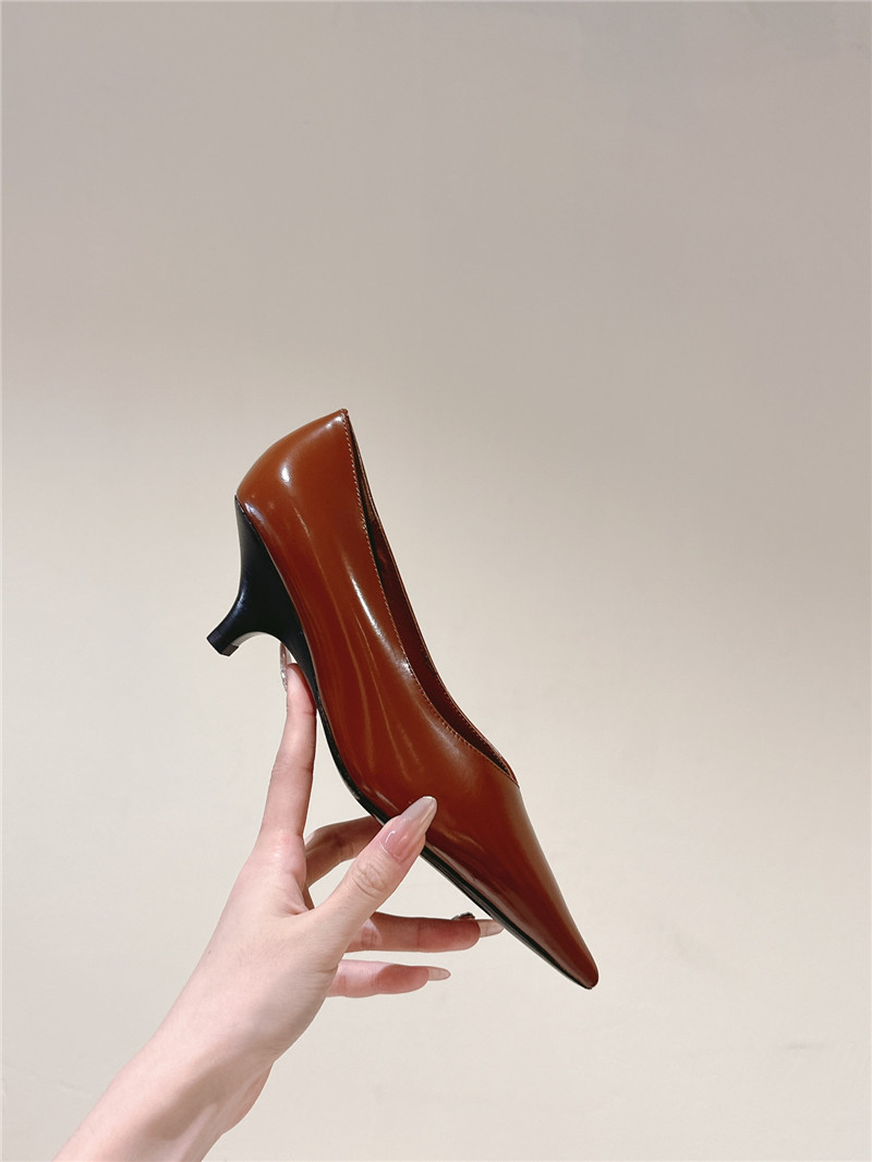 Totême Wedge-Heel Abrasivato Pumps in Brown