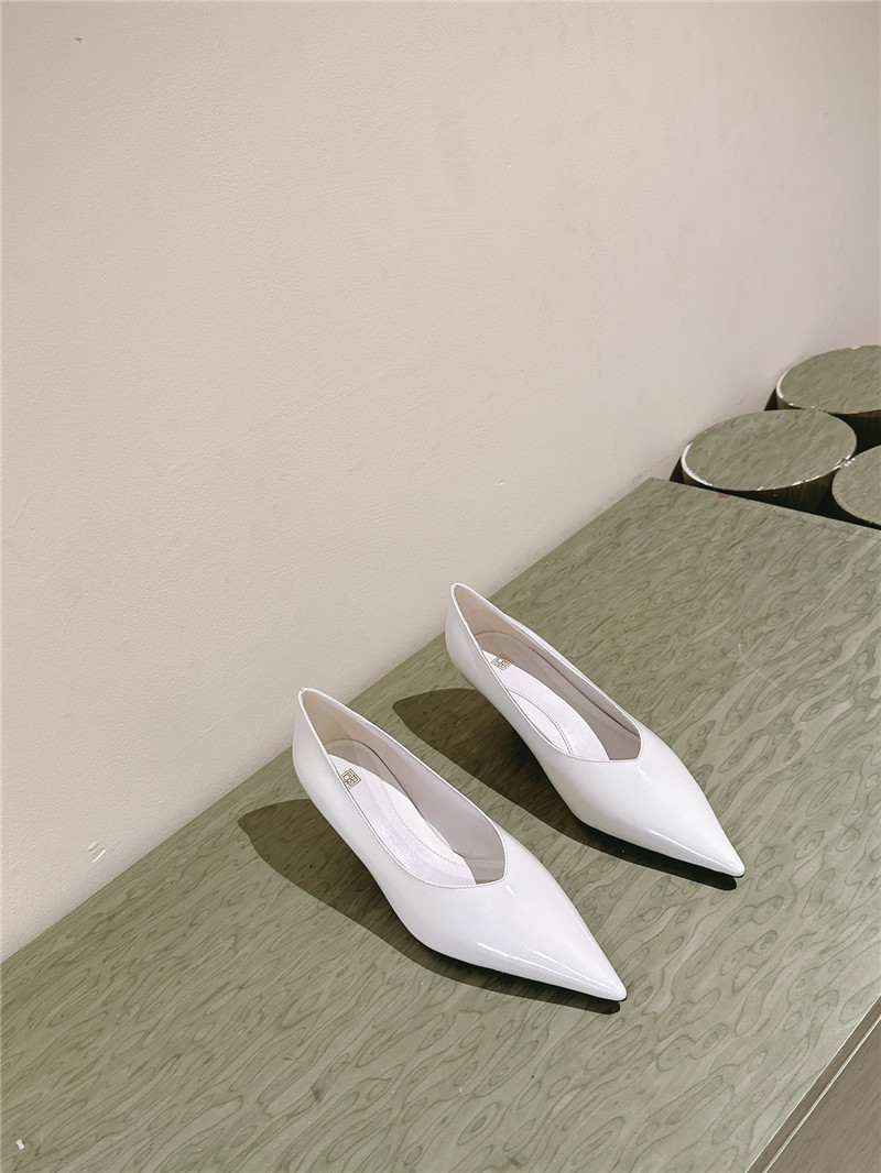 Totême Wedge-Heel Abrasivato Pumps in Bleached Sand