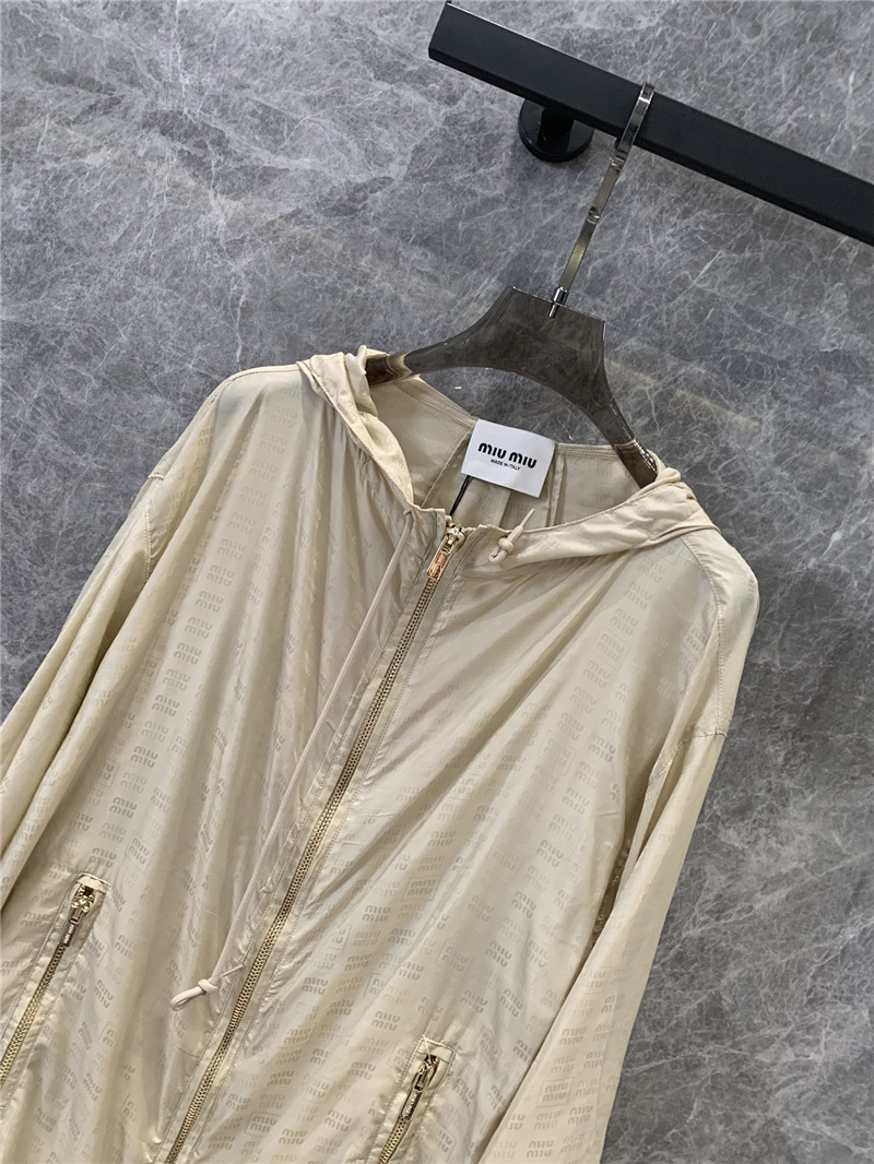 M1um1u casual hooded long coat replica clothing