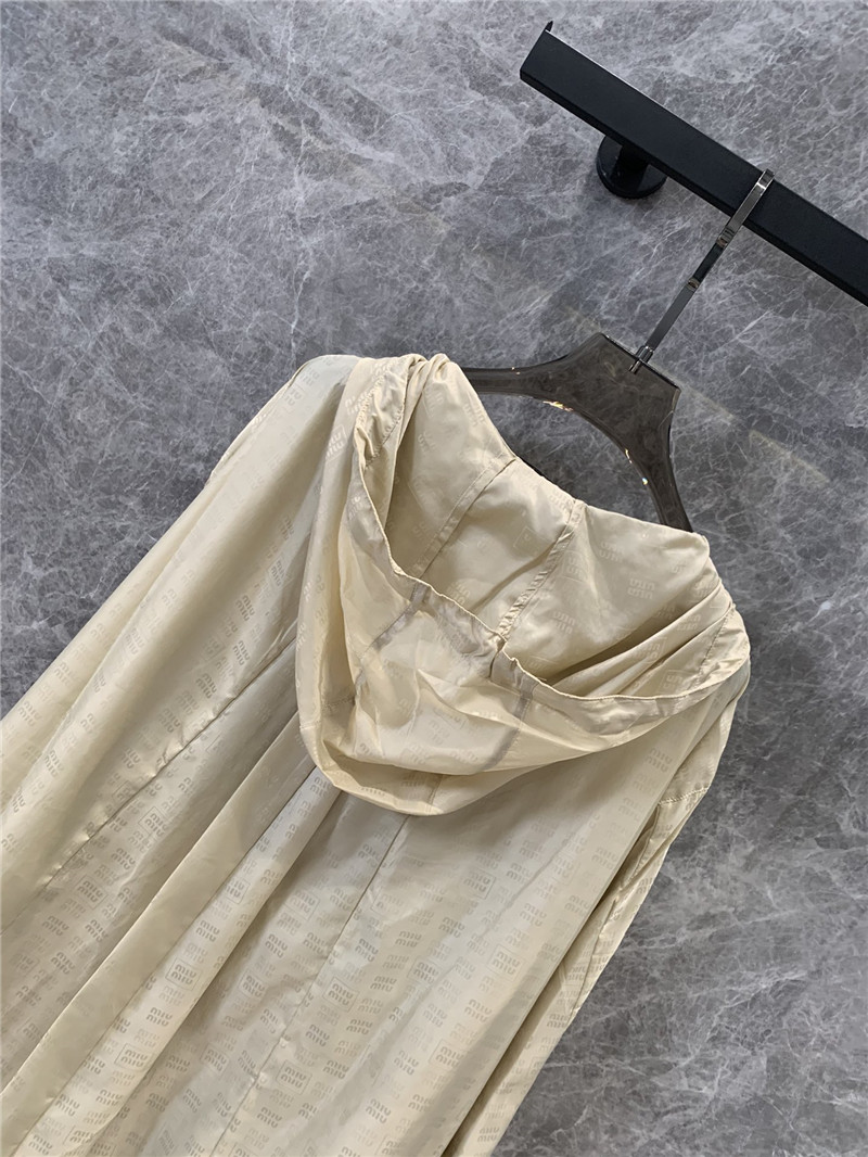 M1um1u casual hooded long coat replica clothing