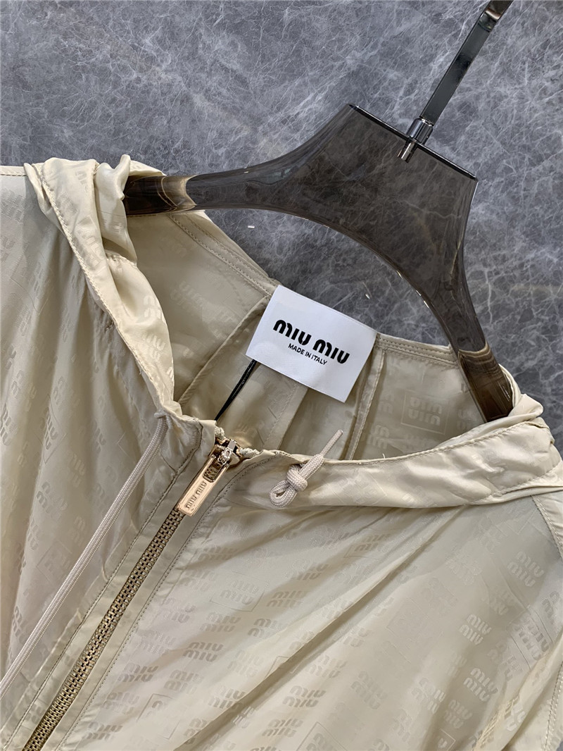 M1um1u casual hooded long coat replica clothing