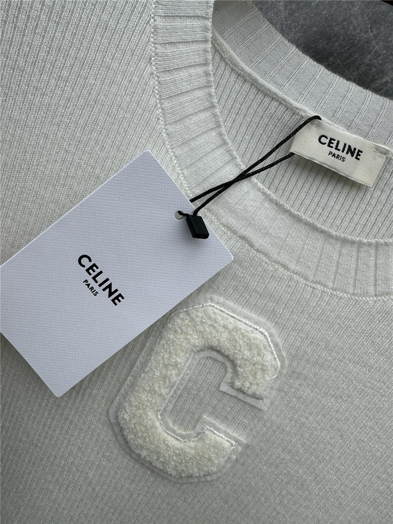 Ce1i*e embroidered knitted short-sleeved top replica d&g clothing