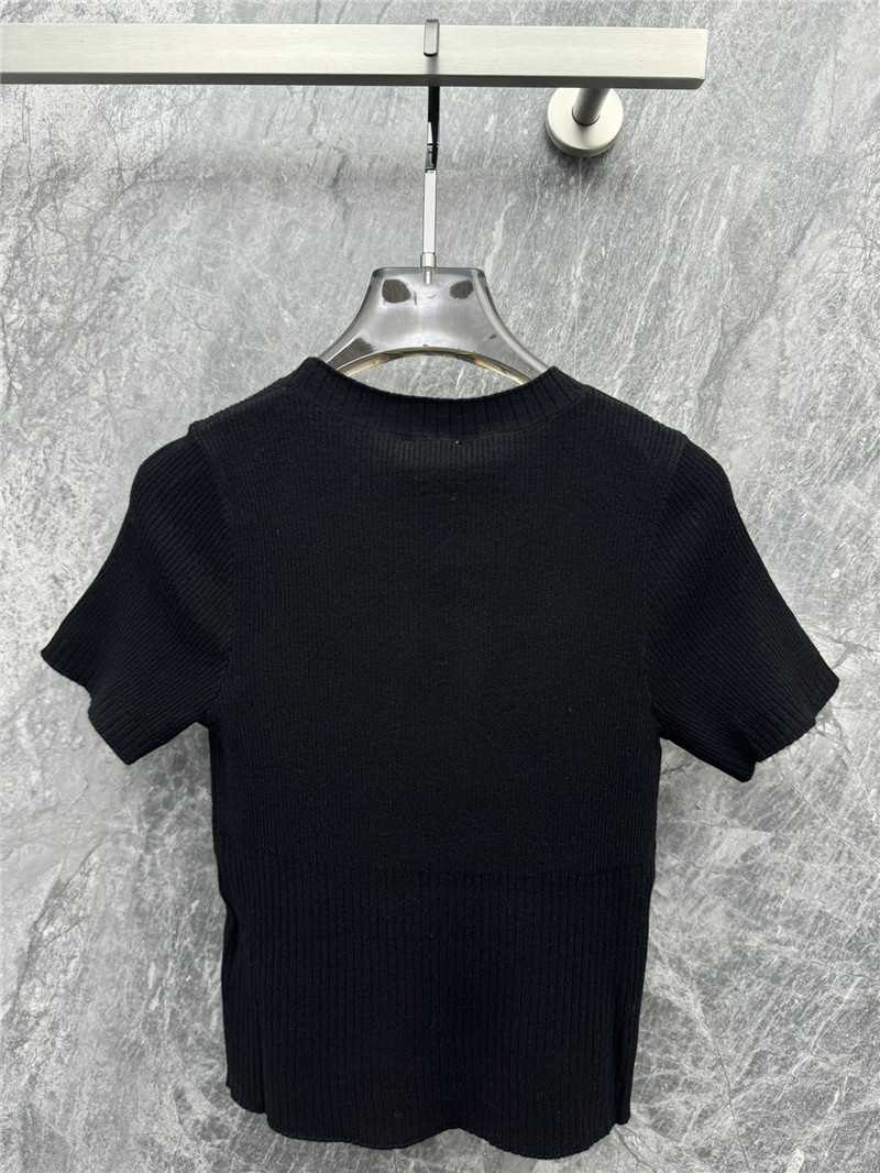 Ce1i*e embroidered knitted short-sleeved top replica d&g clothing