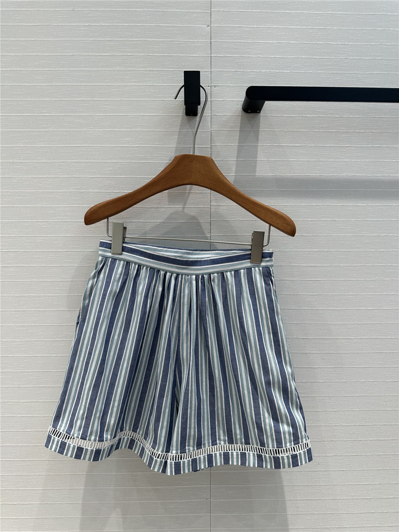 Chloé crochet hollow trim striped shorts replica d&g clothing