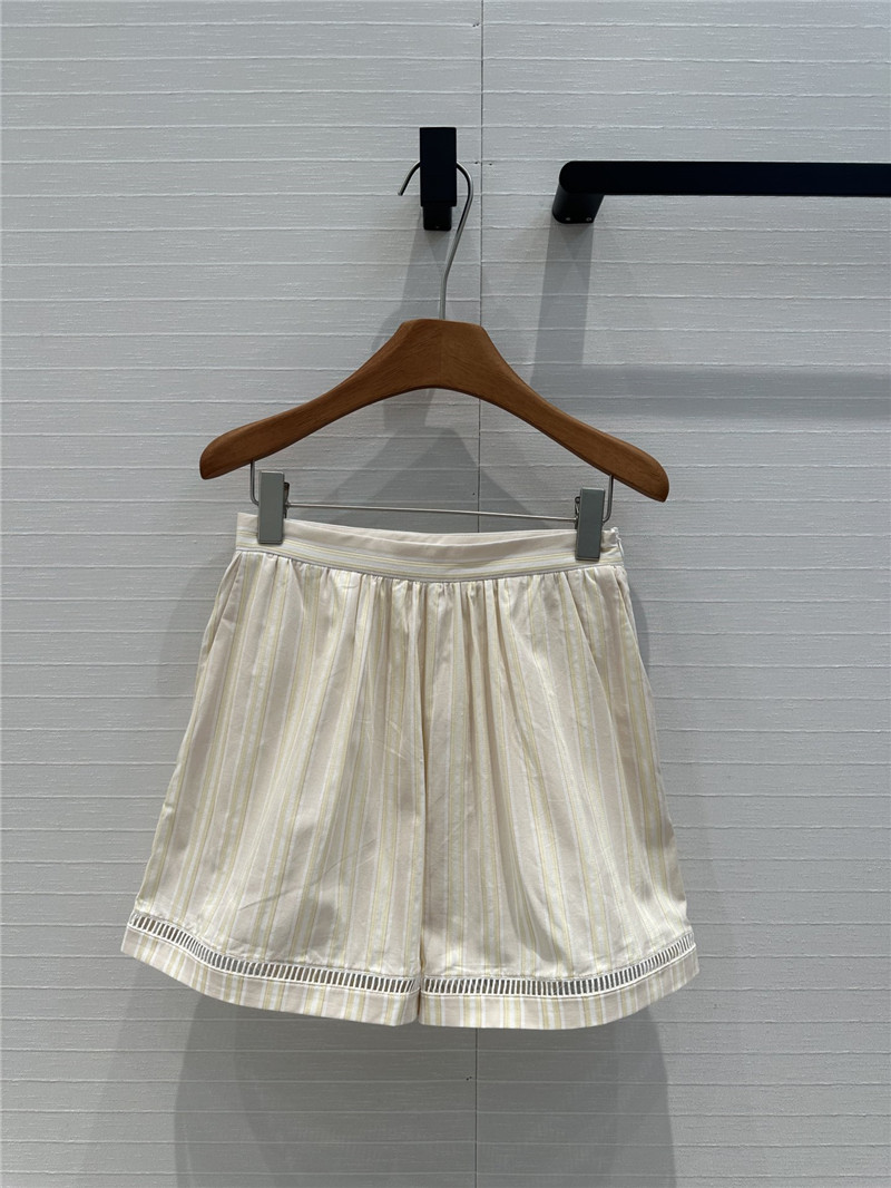 Chloé crochet hollow trim striped shorts replica d&g clothing