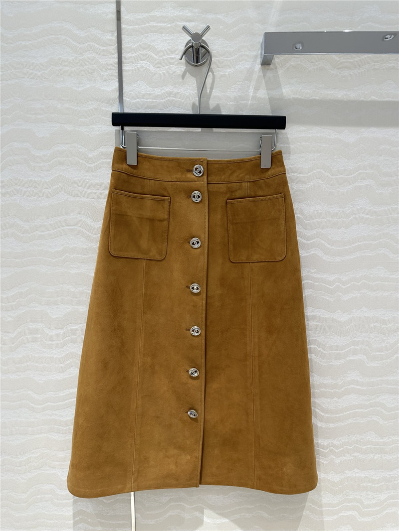 Ch**el leather long skirt replica designer clothes
