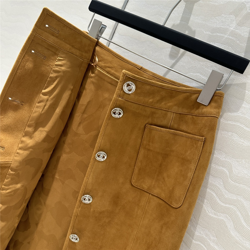 Ch**el leather long skirt replica designer clothes