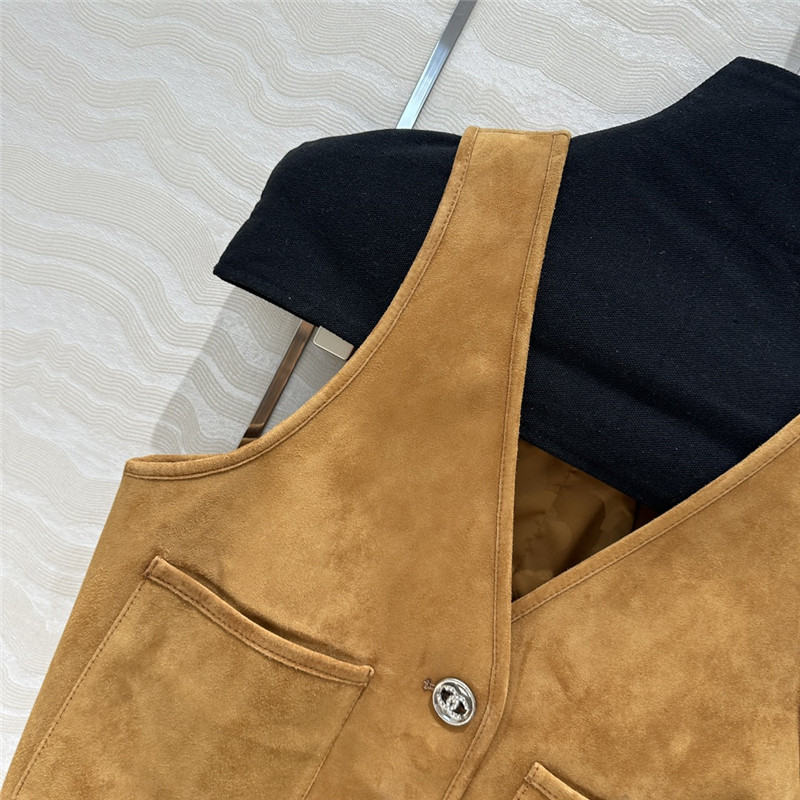 Ch**el leather vest replica d&g clothing