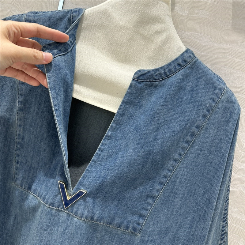 Va1e*ntin0 vintage denim maxi skirt replica clothes