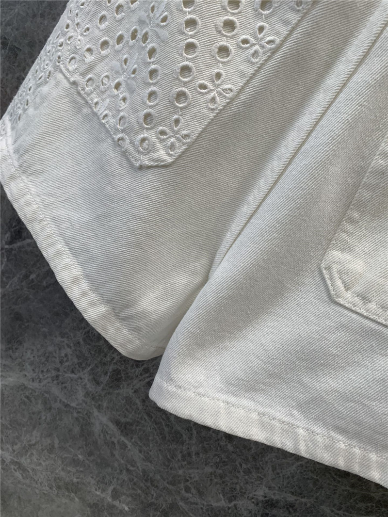 D10r heavy embroidery denim shorts cheap replica designer clothes