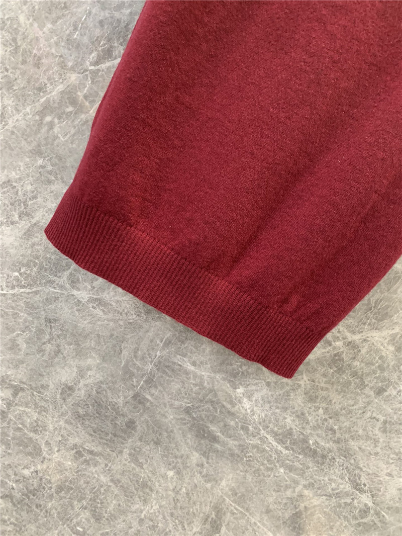 M1um1u burgundy short-sleeved sweater replica clothes