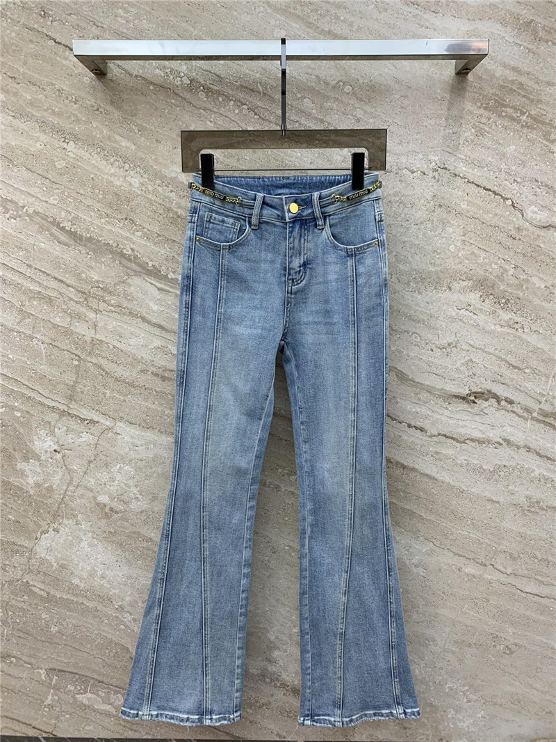 M1um1u chain-decorated bootcut jeans replicas clothes