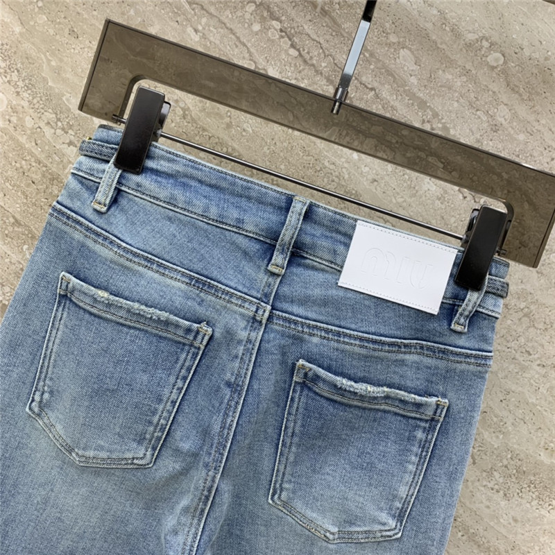 M1um1u chain-decorated bootcut jeans replicas clothes