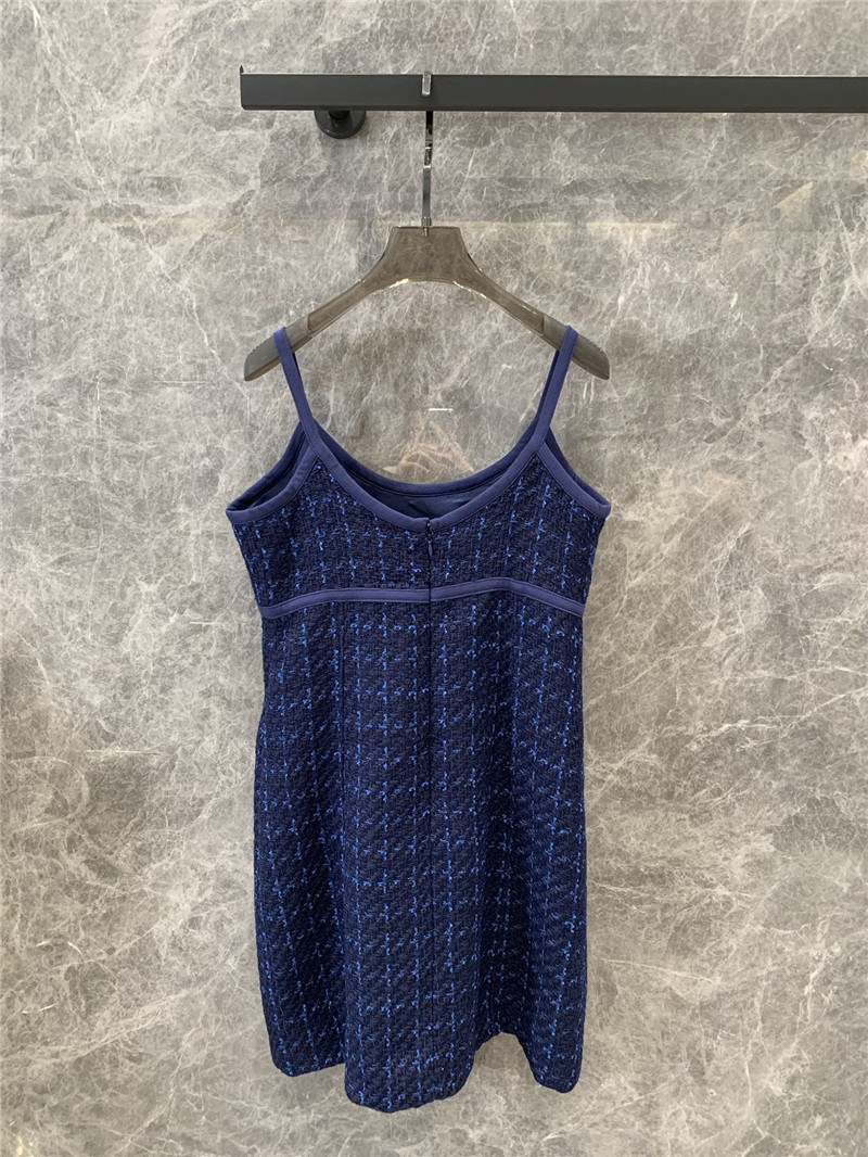 Ch**el blue tweed camisole dress replica clothing