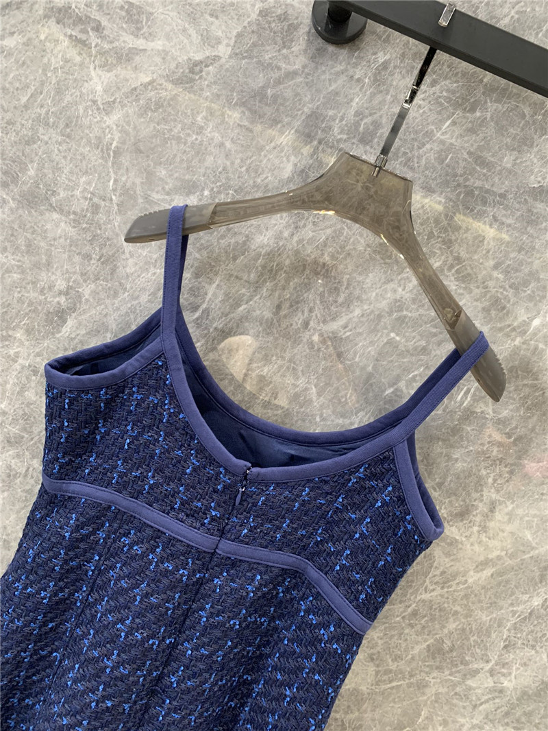 Ch**el blue tweed camisole dress replica clothing