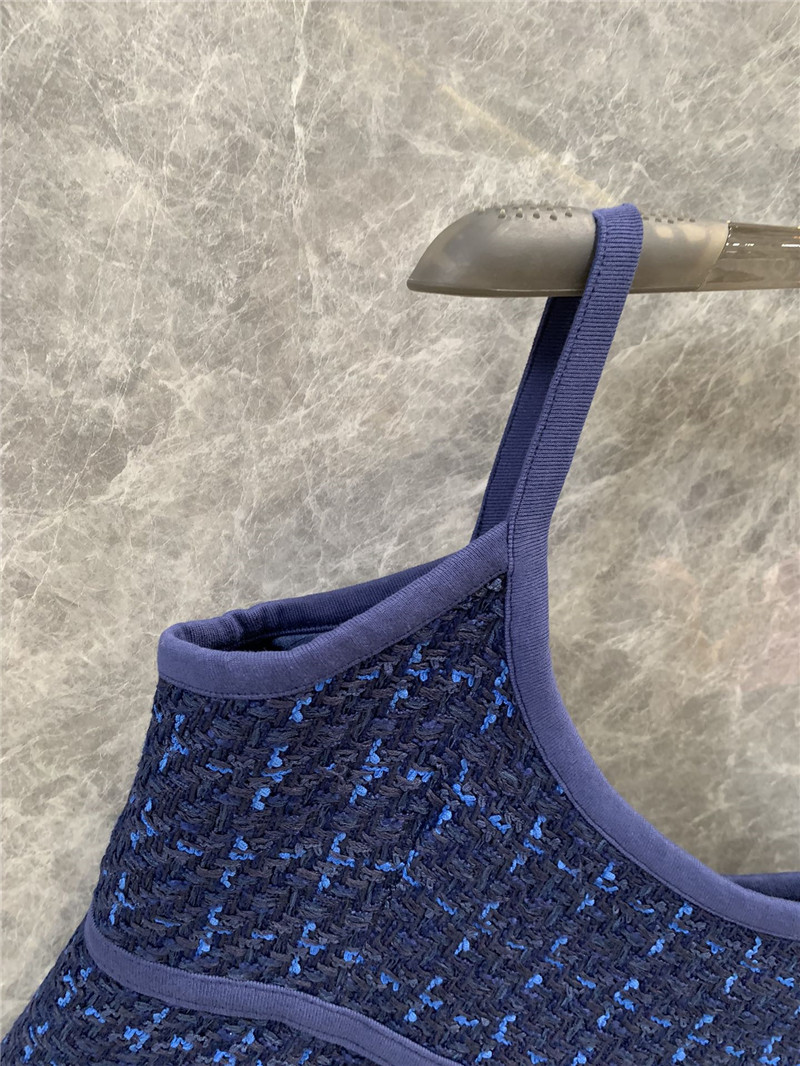 Ch**el blue tweed camisole dress replica clothing