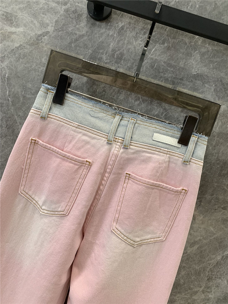 M1um1u classic patchwork denim trousers replica d&g clothing