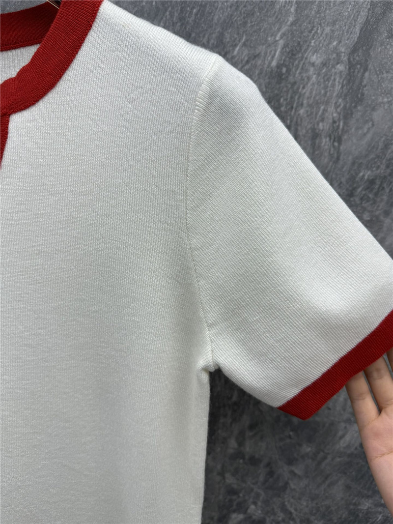 Ch**el contrast color knit top replica designer clothes