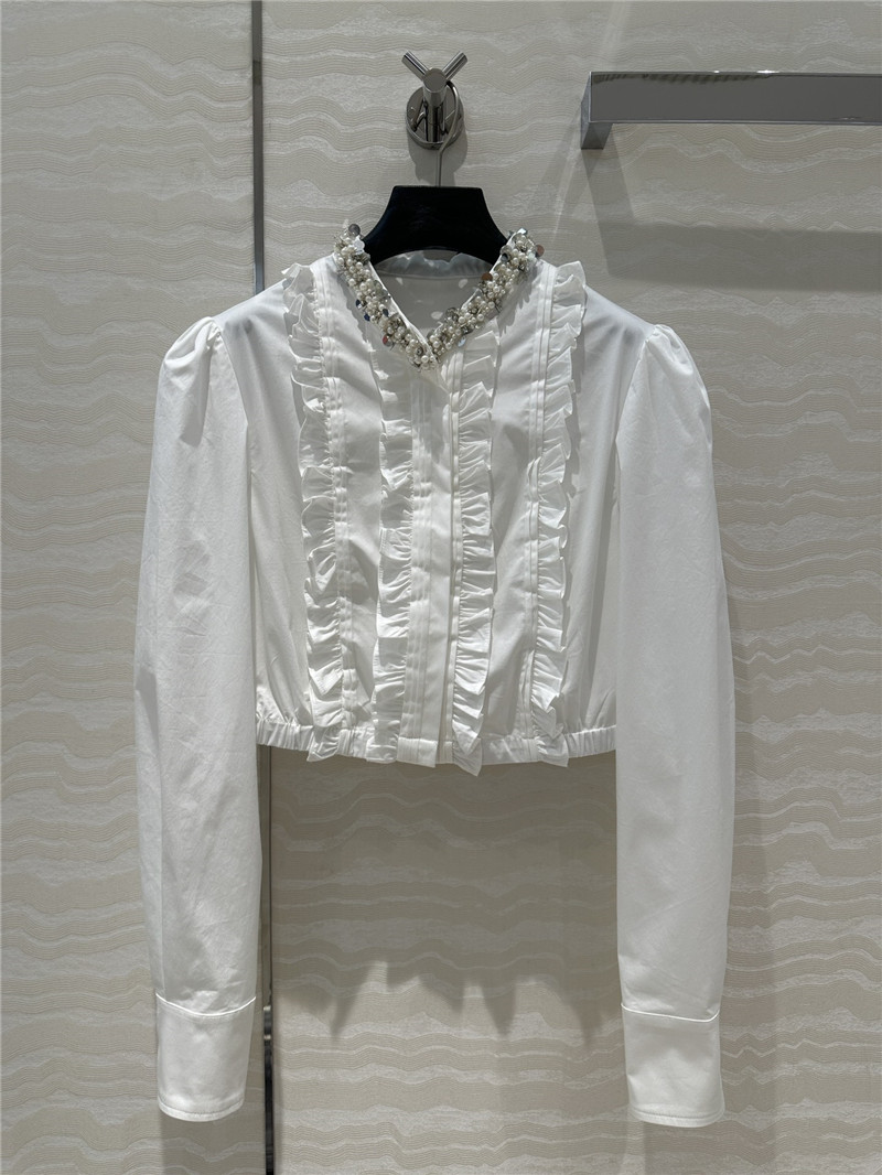 M1um1u heavy industry fixed bead collar shirt replicas clothes