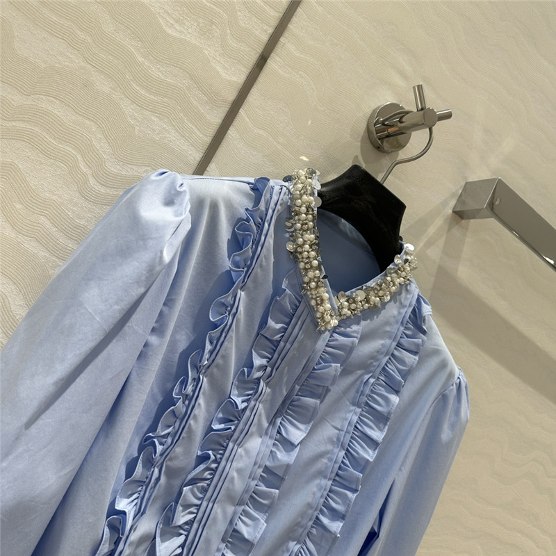 M1um1u heavy industry fixed bead collar shirt replicas clothes