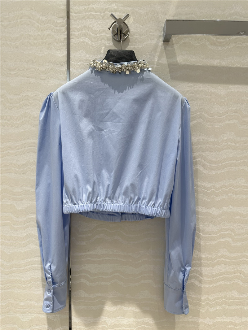 M1um1u heavy industry fixed bead collar shirt replicas clothes