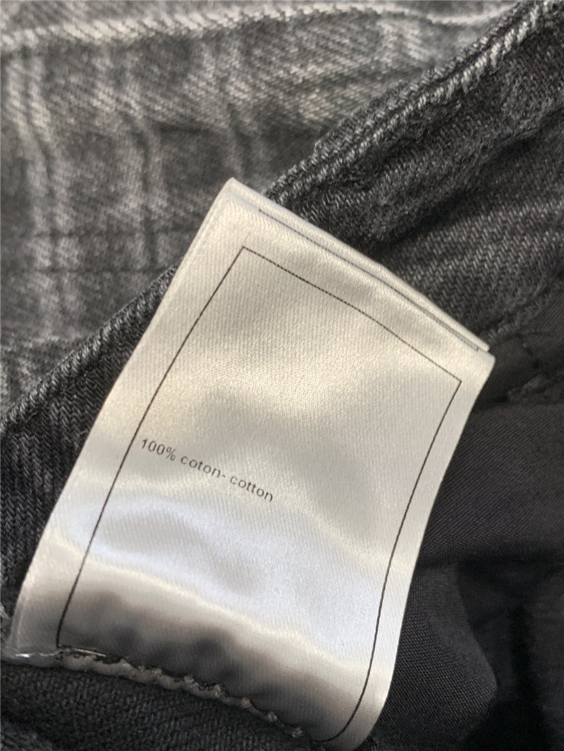 Ch**el black and grey check denim trousers replica clothing