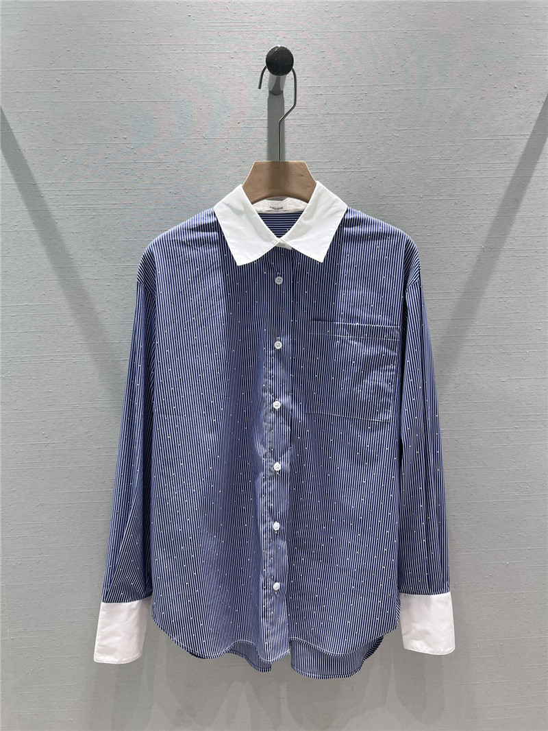 Ce1i*e striped rhinestone long-sleeved shirt replica clothes
