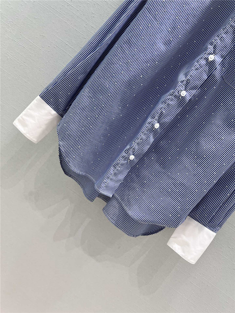 Ce1i*e striped rhinestone long-sleeved shirt replica clothes