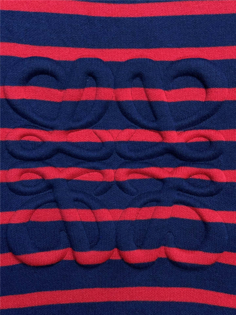 L0ew* striped embossed logo sweater replica clothing