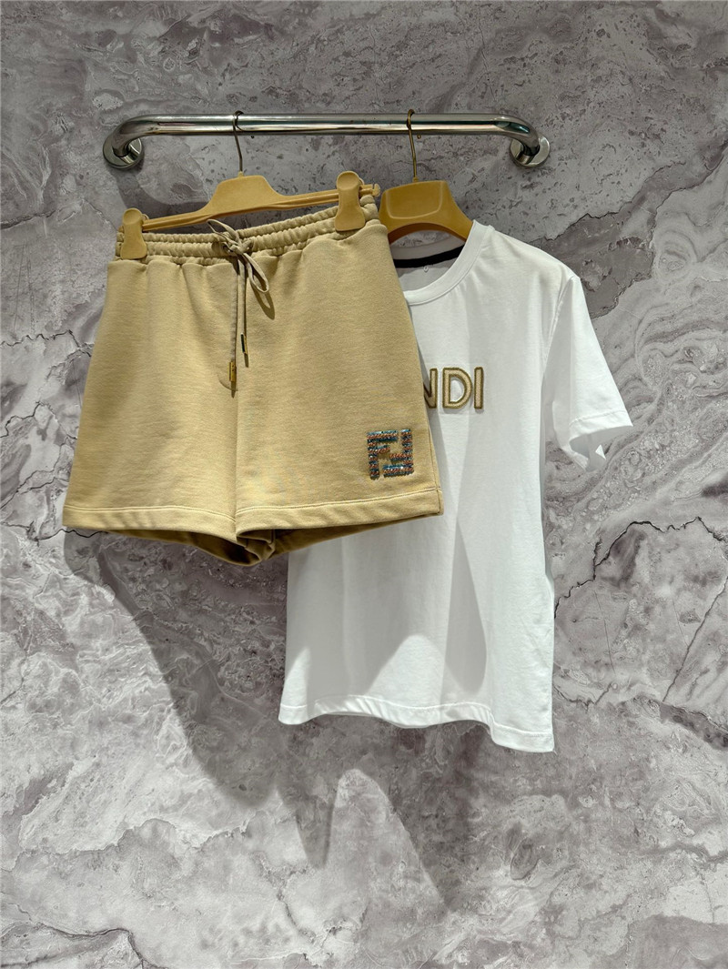 F**di beaded casual shorts replica designer clothing websites