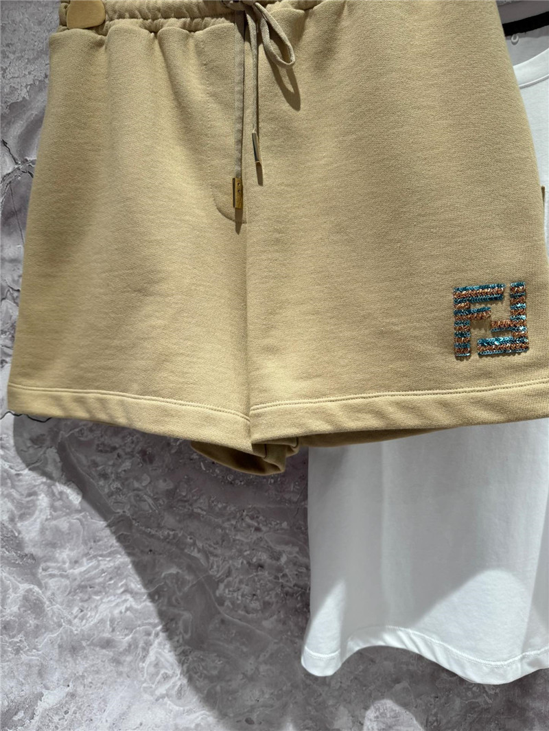 F**di beaded casual shorts replica designer clothing websites