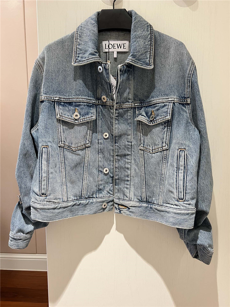 L0ew* vintage chain embellished denim jacket replica clothing