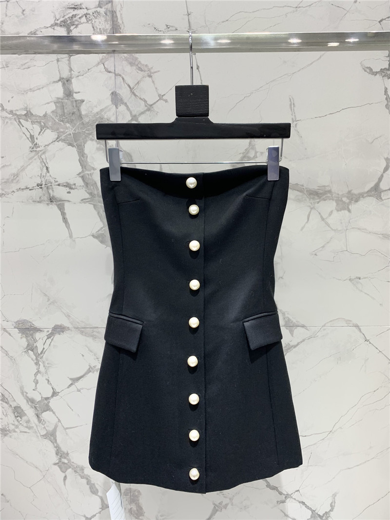 Balmain grained wool pearl tube top dress replica designer clothes